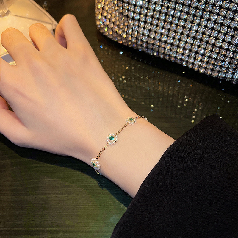 Pearl Flowers Bracelet All-match Fashion Adjustable Chain Bracelet A&S Collection