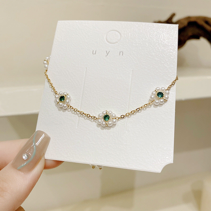 Pearl Flowers Bracelet All-match Fashion Adjustable Chain Bracelet A&S Collection