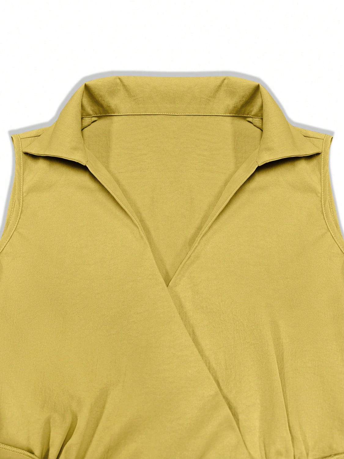 Tie Waist Sleeveless Midi Dress with Pockets.