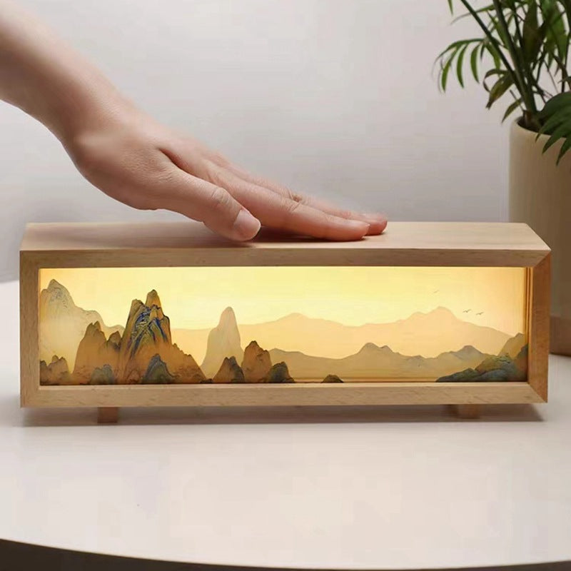 Sunshine Jhan night light Meri Snow Mountain cultural and creative desktop atmosphere light Qianlijiangshan charging pat light Hypersku