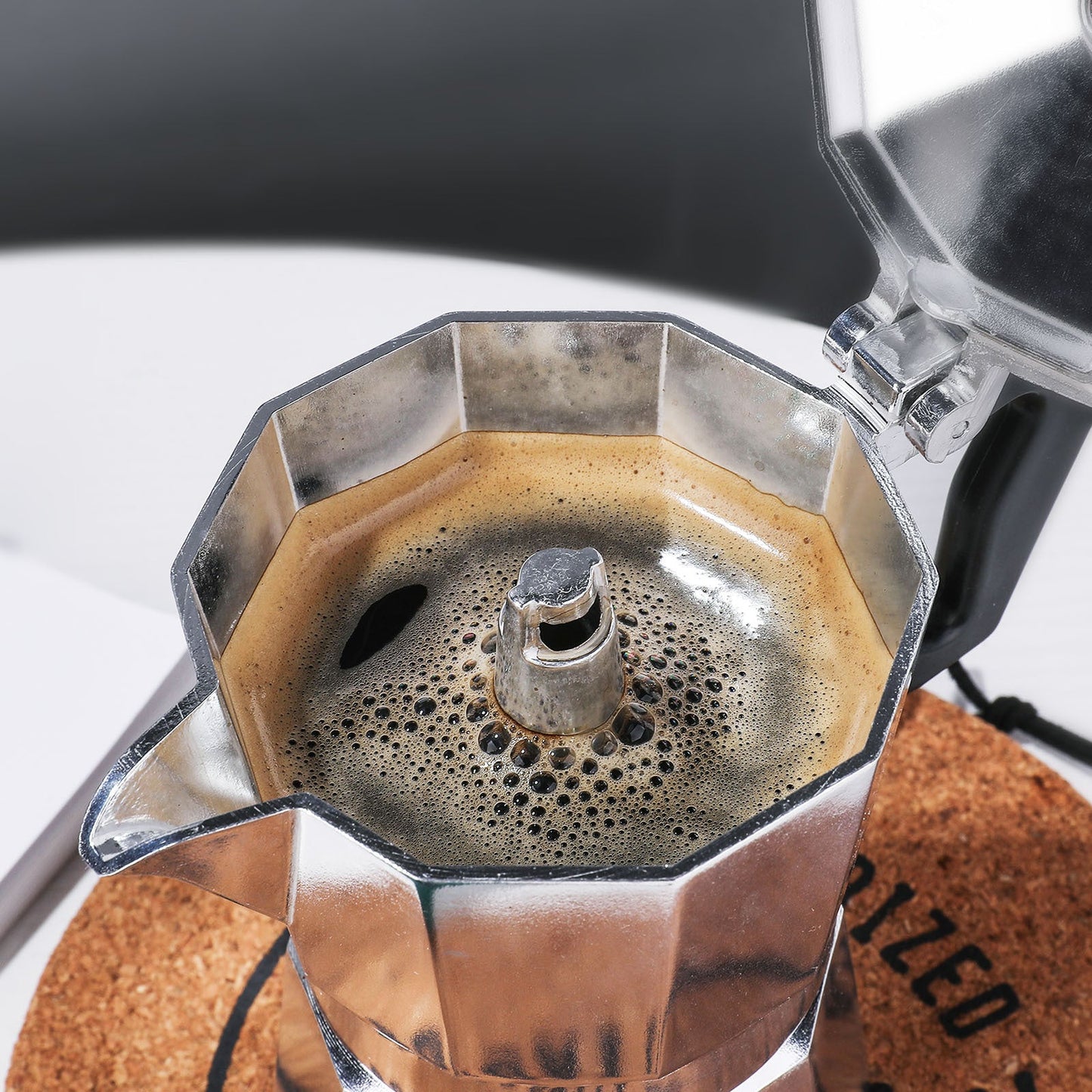 RAINBEAN Stovetop Espresso Maker 180ml For 3 Cups Espresso, Italian Moka Pot Coffee Maker, For Coffee Latte Mocha Cappuccino Macchiato Cuban Cafe Makers, Silver A&S Collection
