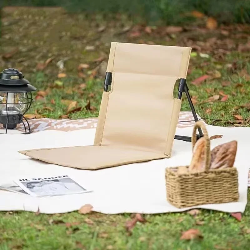 Foldable Camping Chair Outdoor Garden Park Single Lazy Chair Backrest Cushion Picnic Camping Folding Back Chair Beach Chairs A&S Collection