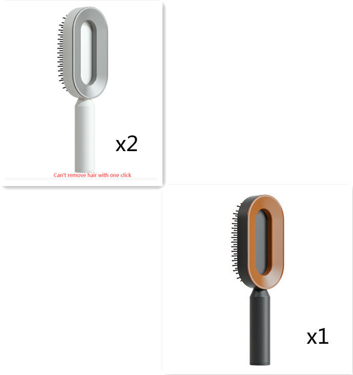 Self Cleaning Hair Brush For Women One-key Cleaning Hair Loss Airbag Massage Scalp Comb Anti-Static Hairbrush CJ