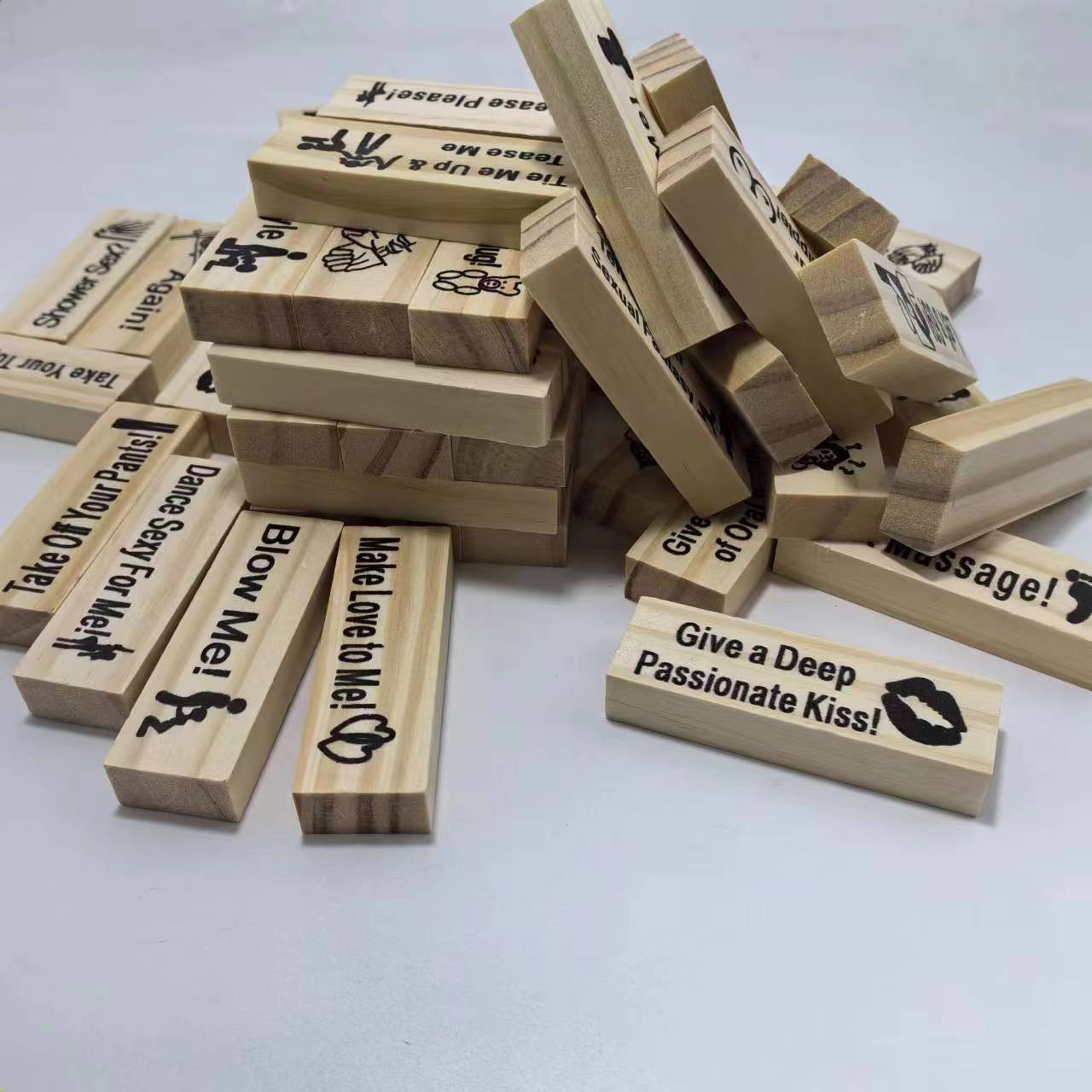 Couple Game Night Intimacy Block Tower Jenga Game Valentine Tumbling Tower Stacking Blocks Game Party Interactive Games 18 A&S Collection