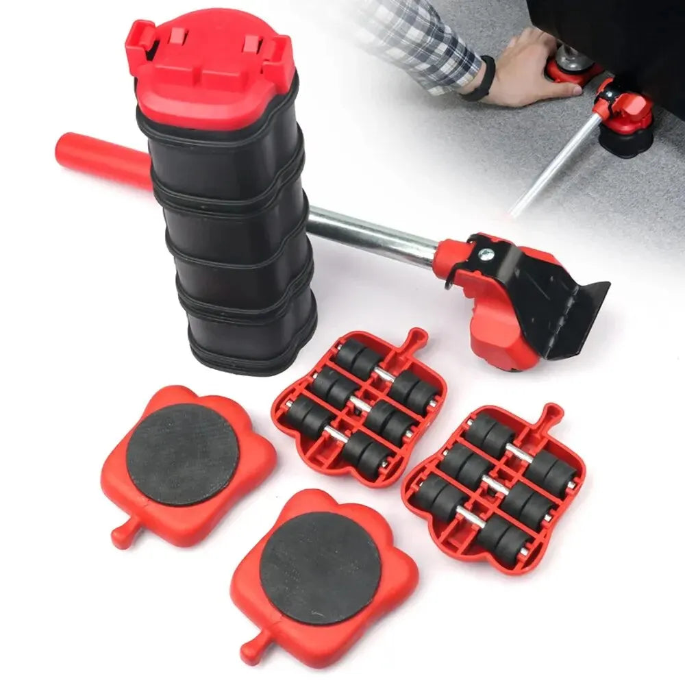 15PCS Furniture Moving Transport Roller Set Removal Lifting Moving Tool Set Wheel Bar Mover Moving Heavy Stuffs Device Hand Tool A&S Collection