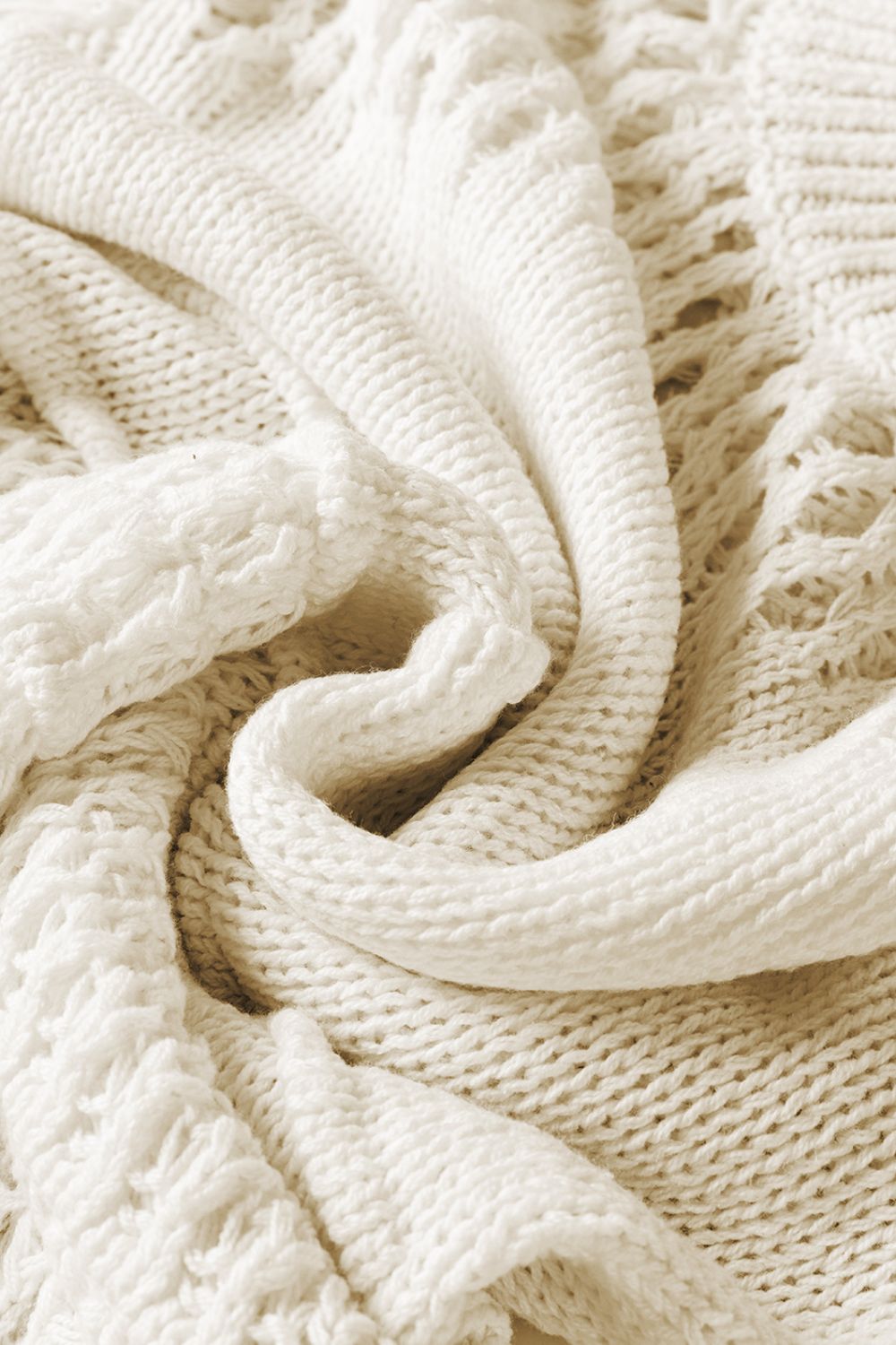 Pointelle Knit Puff Sleeve Sweater.