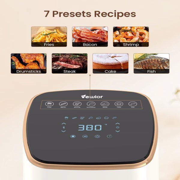 Air Fryer, 5.3Qt With Observation Window, 7 Custom Presets, Intelligent Digital Touch Screen, Non Stick Pan And Dishwasher Safety Basket FBA Warehouse Shipment, Amazon Banned A&S Collection