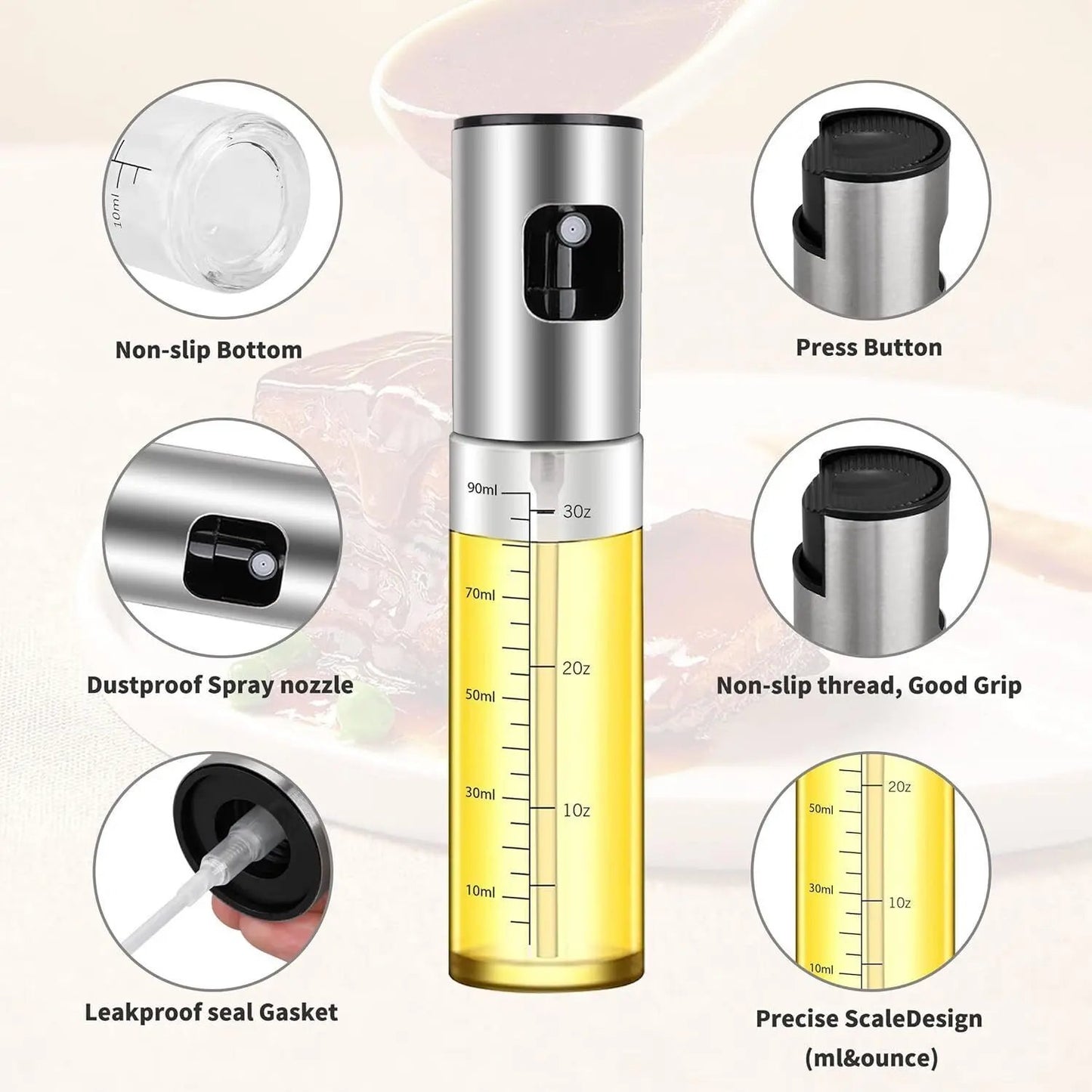 Olive Oil Sprayer: Perfect for Cooking, BBQ, Air Fryer, and More - Fine Mist Bottle for Effortless Kitchen Convenience A&S Collection