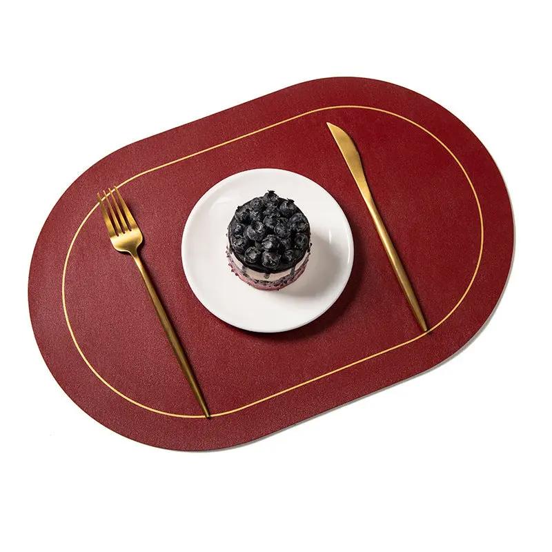 Elegant Double-sided Leather Mat: Thickened, Anti-Skid, and Heat-Resistant - Perfect for Protecting Your Table and Enhancing Dining Experiences A&S Collection