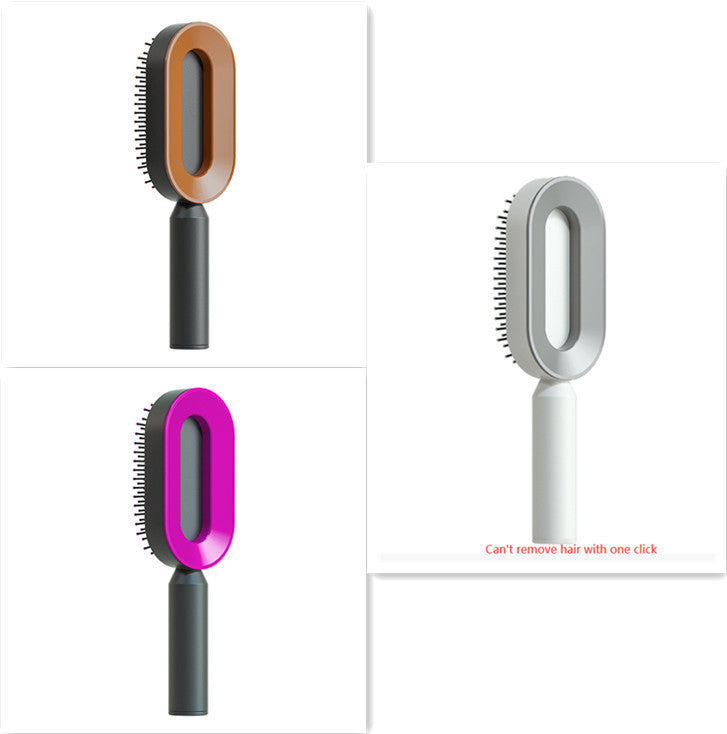 Self Cleaning Hair Brush For Women One-key Cleaning Hair Loss Airbag Massage Scalp Comb Anti-Static Hairbrush CJ