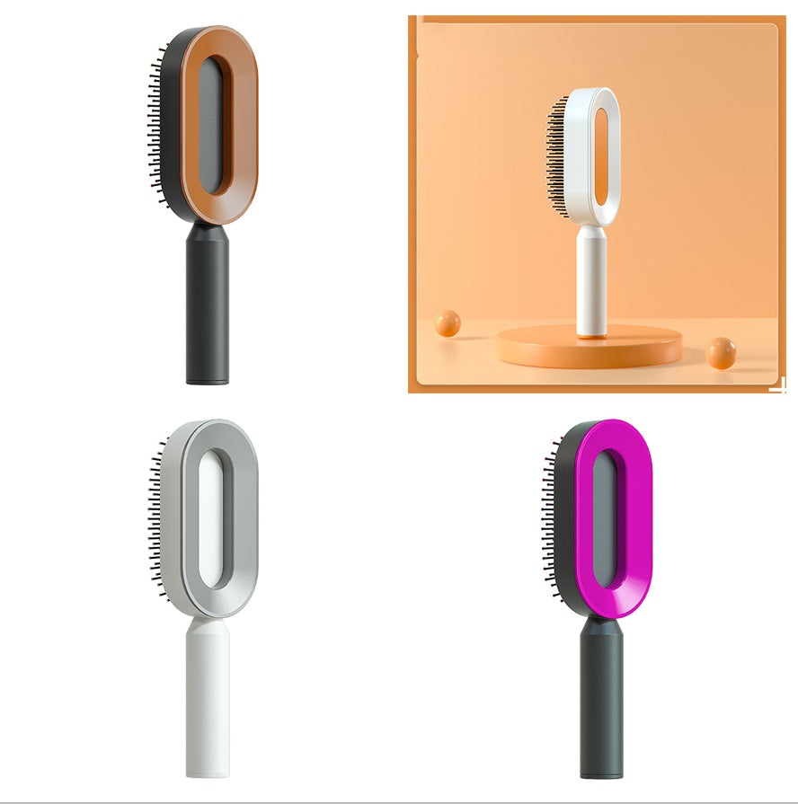 Self Cleaning Hair Brush For Women One-key Cleaning Hair Loss Airbag Massage Scalp Comb Anti-Static Hairbrush CJ