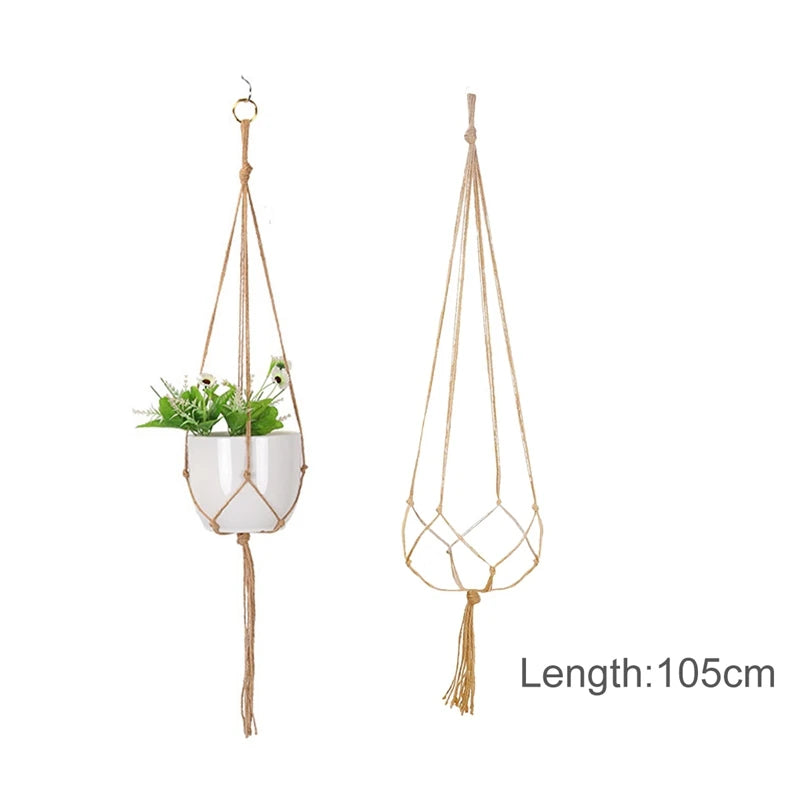 Hanging Plant Handmade Macrame Plant Hanger Flower Pot Planter Hanger Wall Decor Courtyard Garden Hanging Planter Hanging Basket A&S Collection
