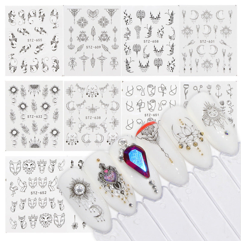DIY nail 24 small decals Hypersku