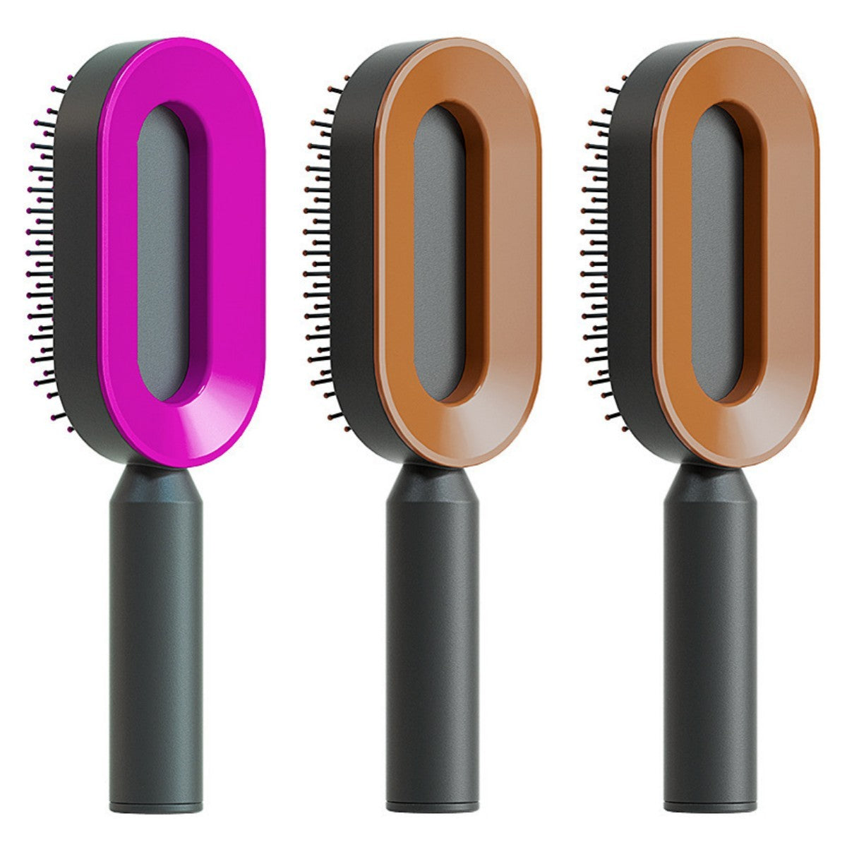 Self Cleaning Hair Brush For Women One-key Cleaning Hair Loss Airbag Massage Scalp Comb Anti-Static Hairbrush CJ