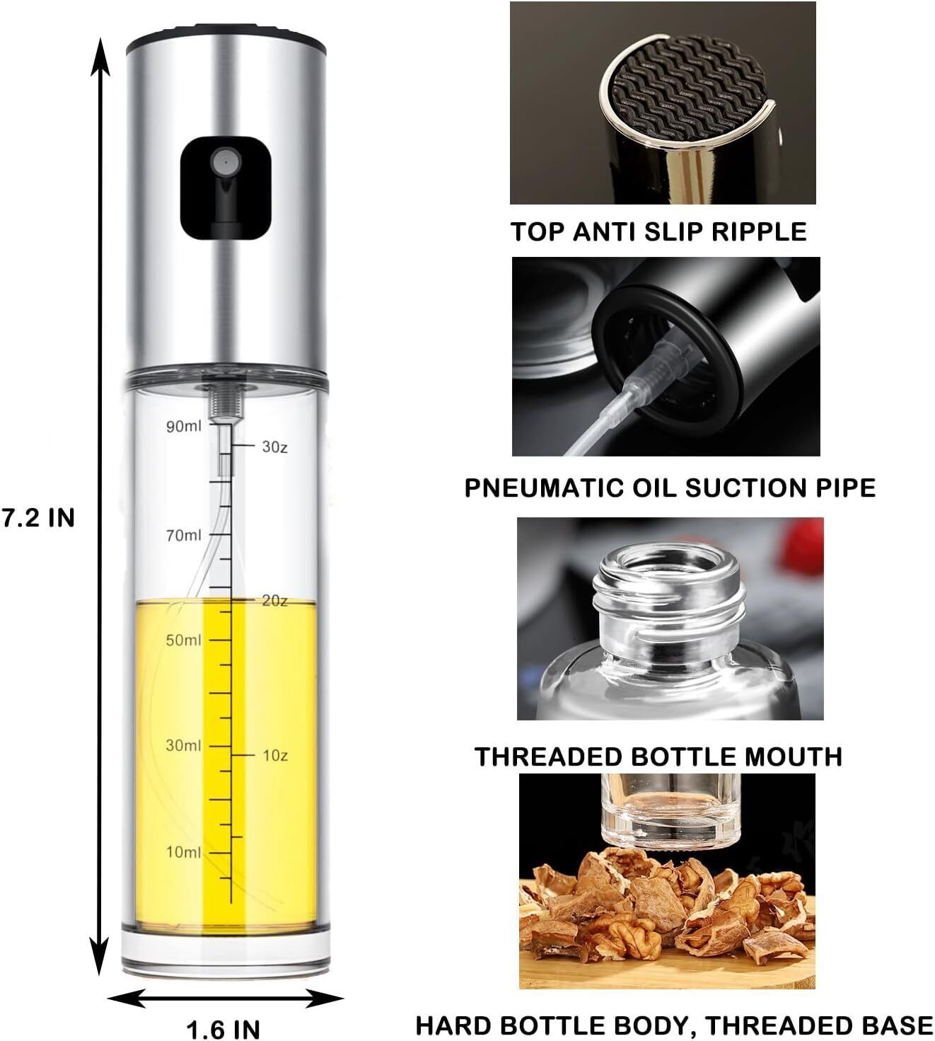 Olive Oil Sprayer: Perfect for Cooking, BBQ, Air Fryer, and More - Fine Mist Bottle for Effortless Kitchen Convenience A&S Collection