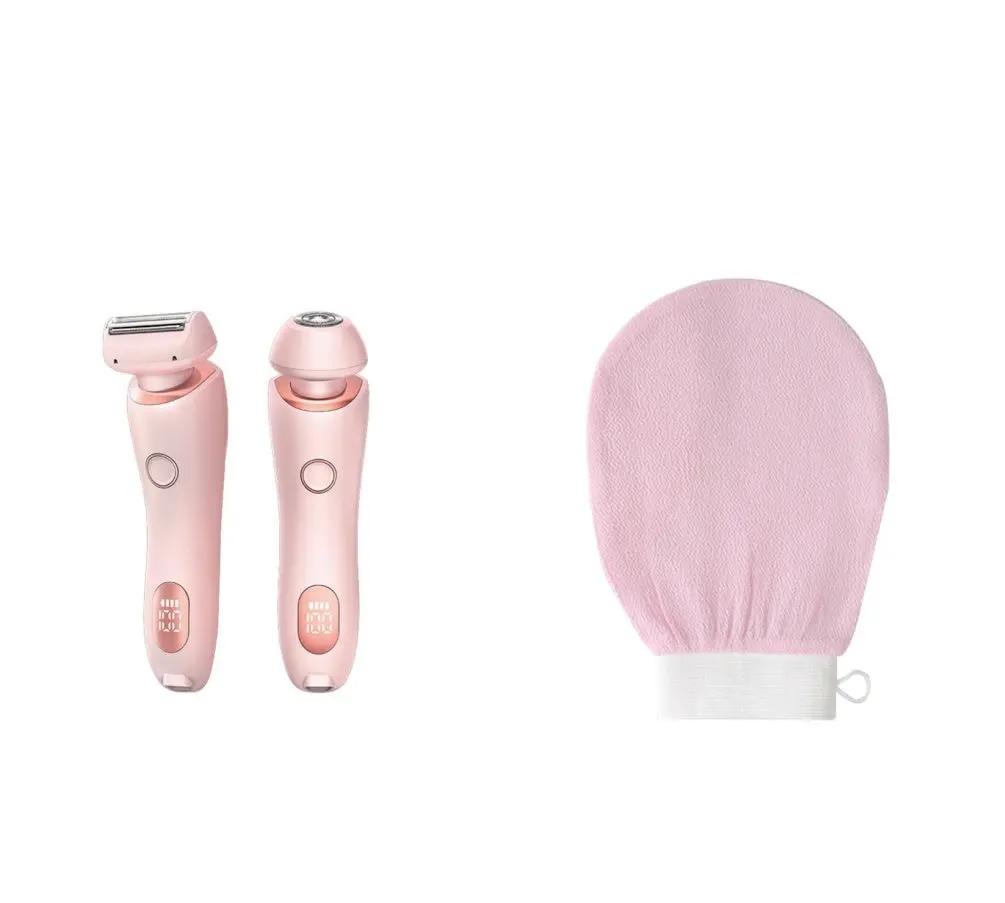 2 In 1 Hair Removal Epilator USB Rechargeable Trimmer Women Body Razor Face Leg Armpit Bikini Hand Pubic Shaver Hair Remover A&S Collection