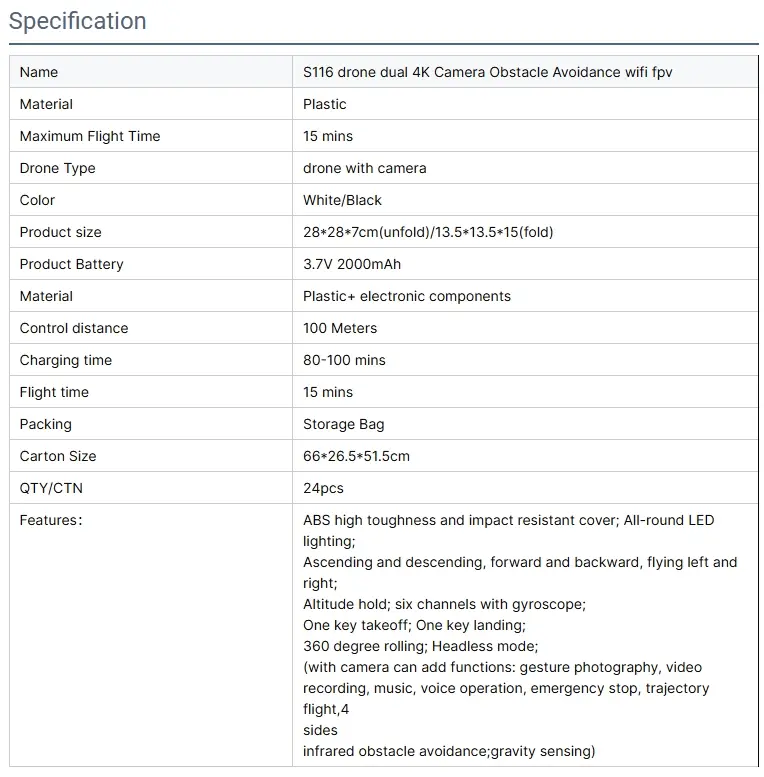 New S116 mini drone 8K dual camera Obstacle avoidance optical flow foldable Wifi Brushless motor Dron Quadcopter A&S Collection