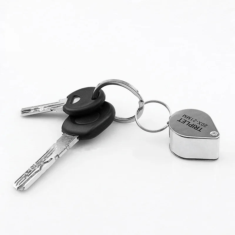 Pocket Loupe Magnifier Jewelry Magnifying Glass Foldable Diamond Lupa Triplet Jewelers Eye Glass Tool Reading Magnifier