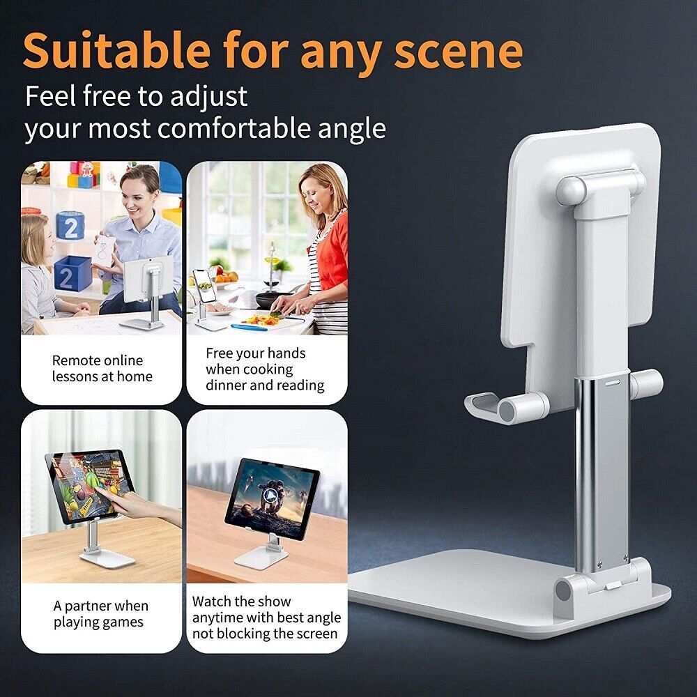 Foldable Desktop Mobile & Tablet Stand | Adjustable Cell Phone Holder for Desk & Table CJ