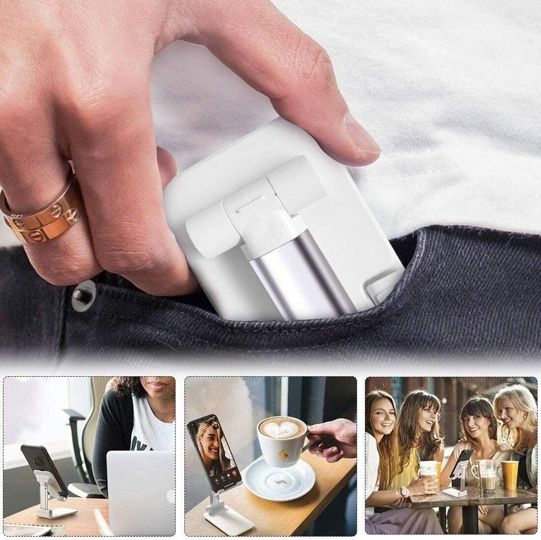 Foldable Desktop Mobile & Tablet Stand | Adjustable Cell Phone Holder for Desk & Table CJ