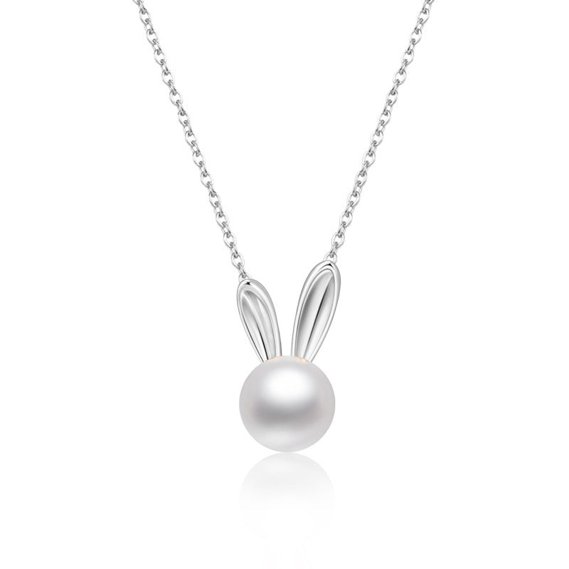 S925 Sterling Silver Freshwater Pearl Pendant - Elegant Clavicle Chain for Timeless Style.