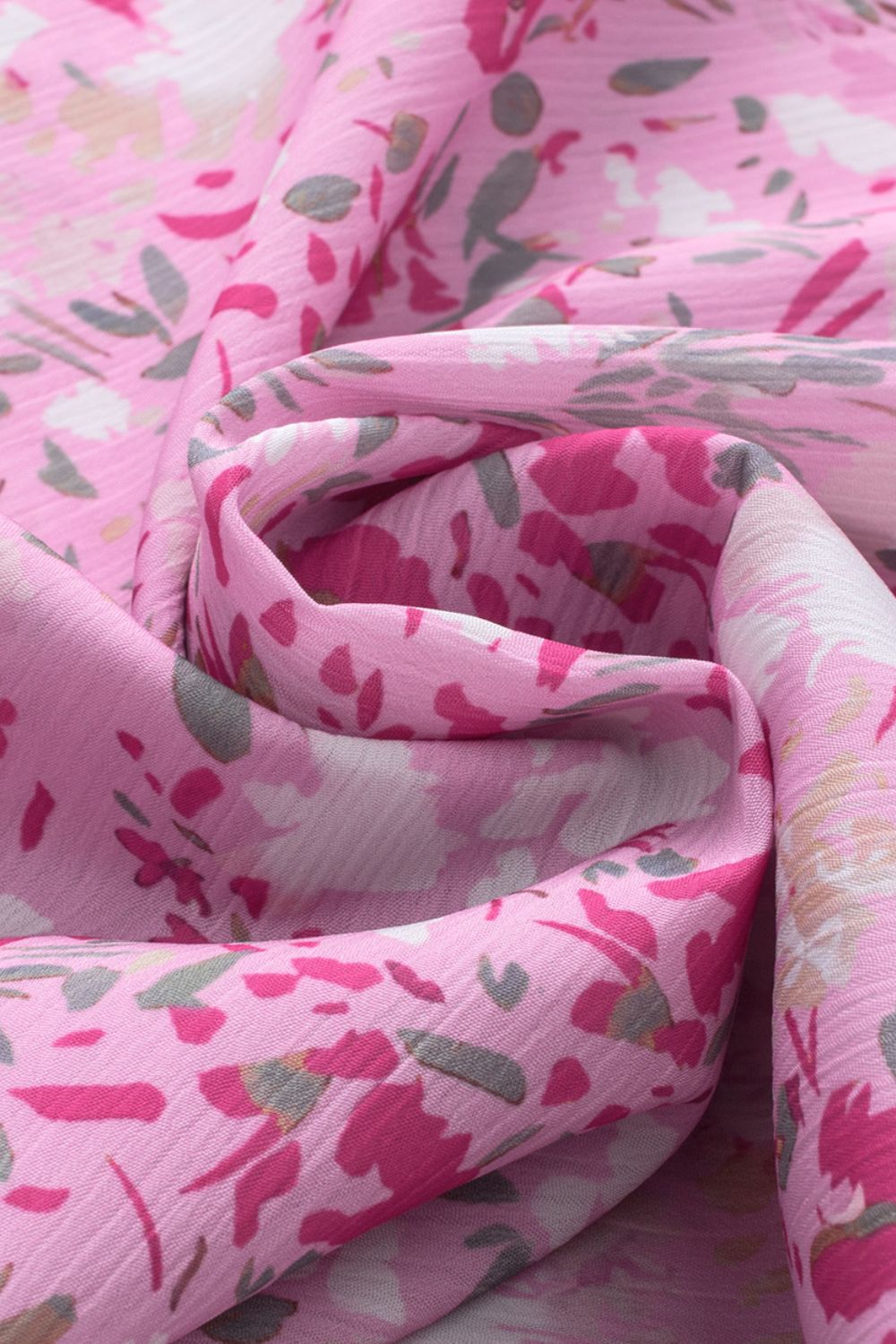 Floral Half Button Round Neck Short Sleeve Blouse.