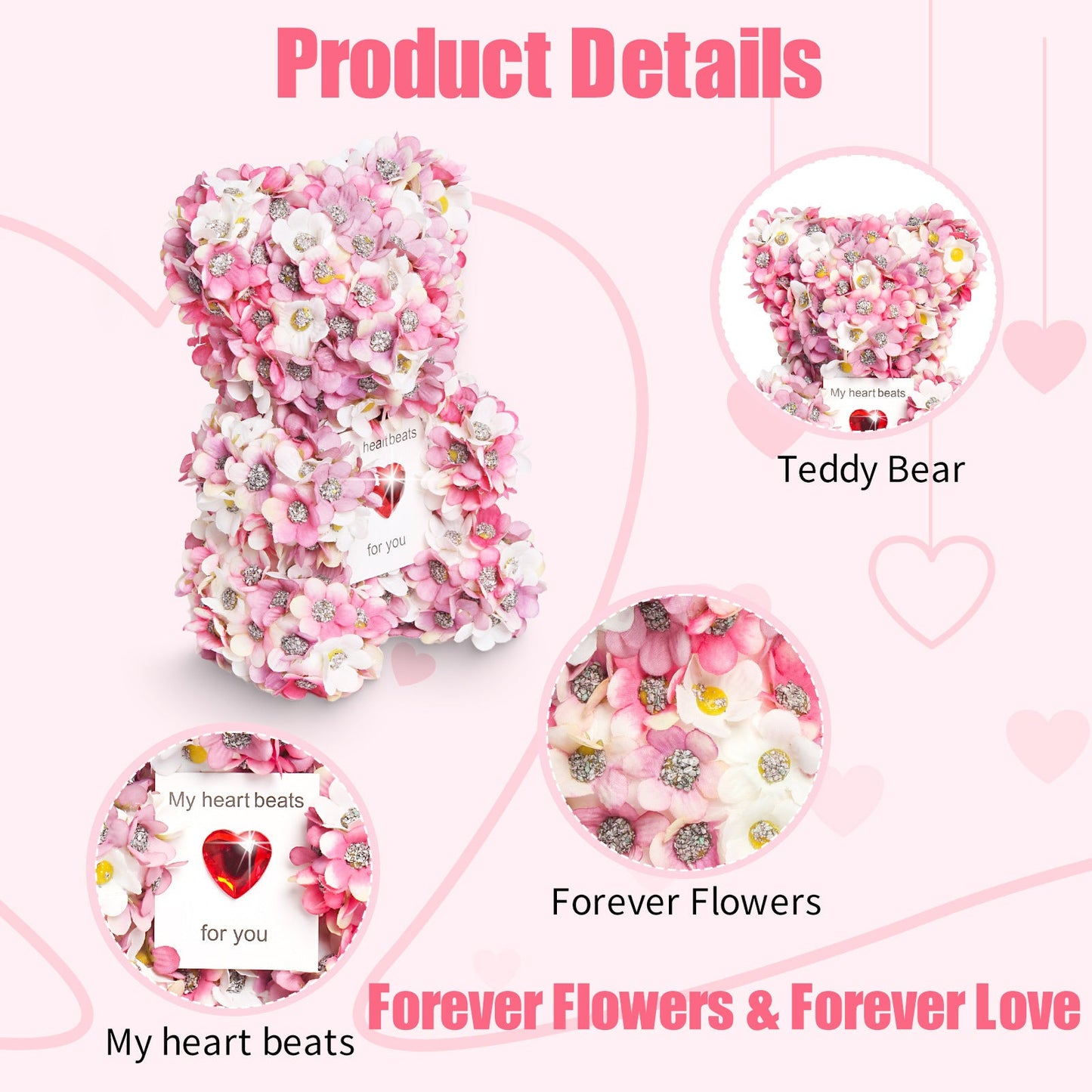Valentine's Day Artificial Rose Bear Handmade Gift A&S Collection
