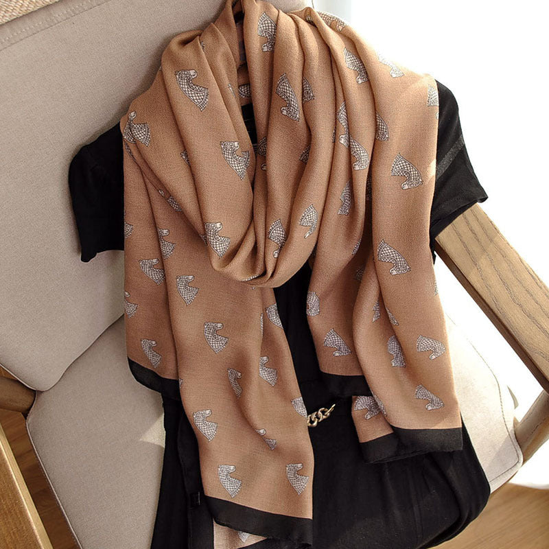 Elegant Korean cotton-hemp scarf with thin, warm neck collar, perfect for high-end spring and autumn style A&S Collection