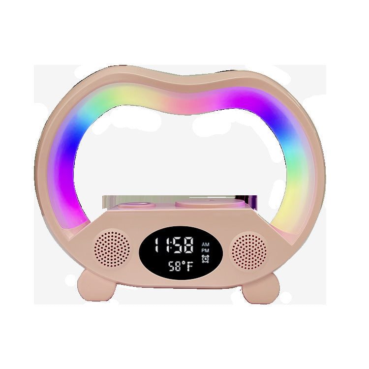 2024 New 6 In 1 Smart Remote Control Bluetooth-compatible Ambience Intelligent LED Table Lamp Multi-function Wireless Charger Night Light Bluetooth-compatible Speaker A&S Collection