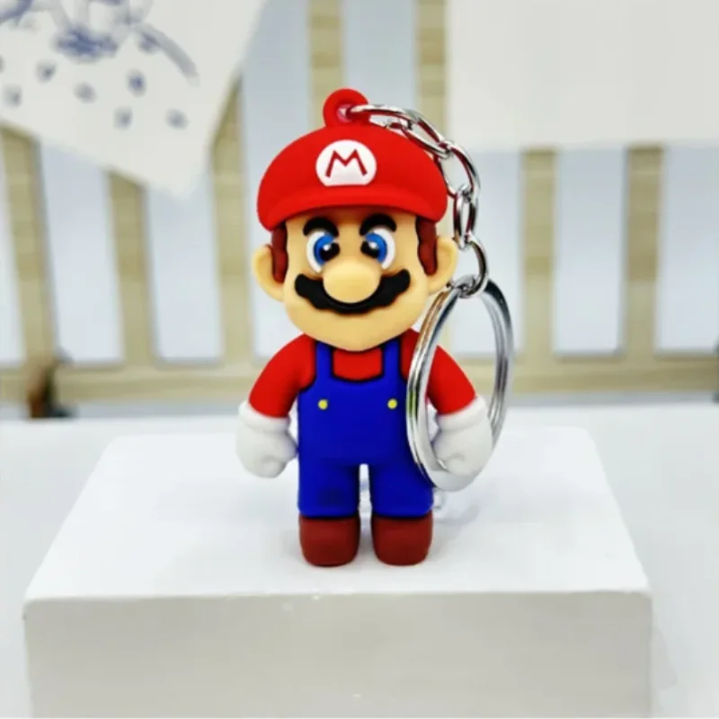 Game Super Mario Bros Keychain Anime Figure Car Decoration Backpack Pendant Accessories Kids Toy Christmas Birthday Gifts