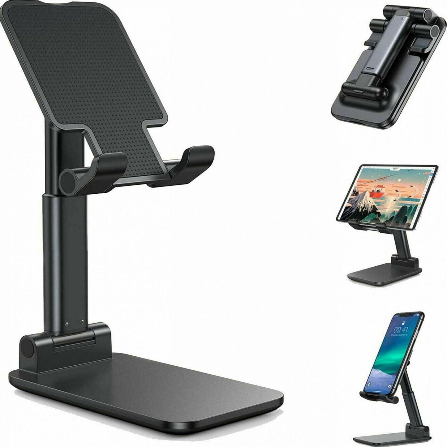 Foldable Desktop Mobile & Tablet Stand | Adjustable Cell Phone Holder for Desk & Table CJ