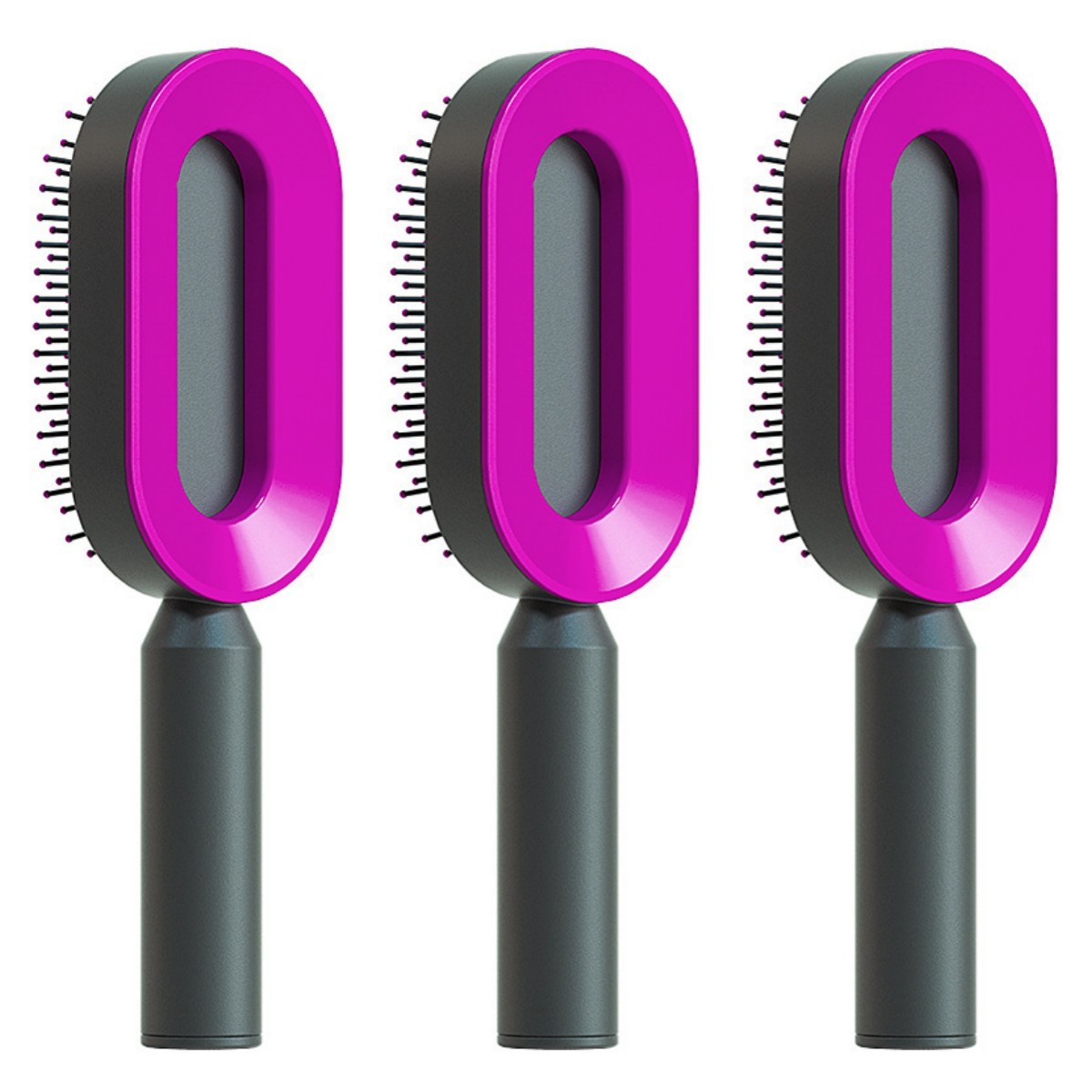 Self Cleaning Hair Brush For Women One-key Cleaning Hair Loss Airbag Massage Scalp Comb Anti-Static Hairbrush CJ