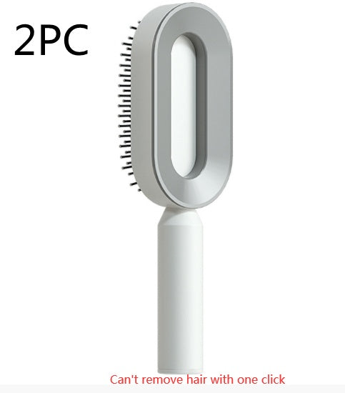 Self Cleaning Hair Brush For Women One-key Cleaning Hair Loss Airbag Massage Scalp Comb Anti-Static Hairbrush CJ