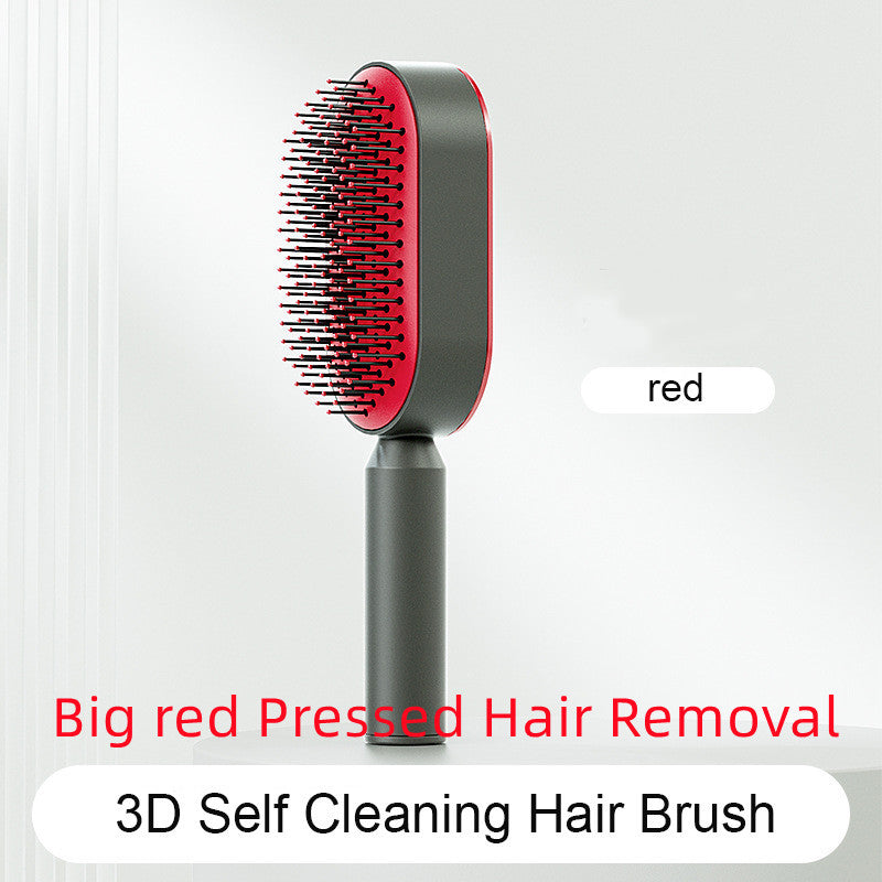 Self Cleaning Hair Brush For Women One-key Cleaning Hair Loss Airbag Massage Scalp Comb Anti-Static Hairbrush CJ