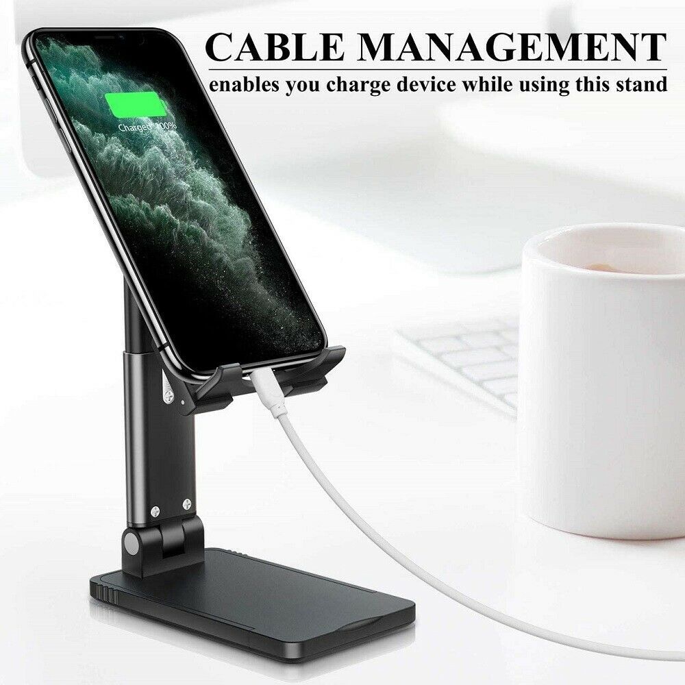 Foldable Desktop Mobile & Tablet Stand | Adjustable Cell Phone Holder for Desk & Table CJ