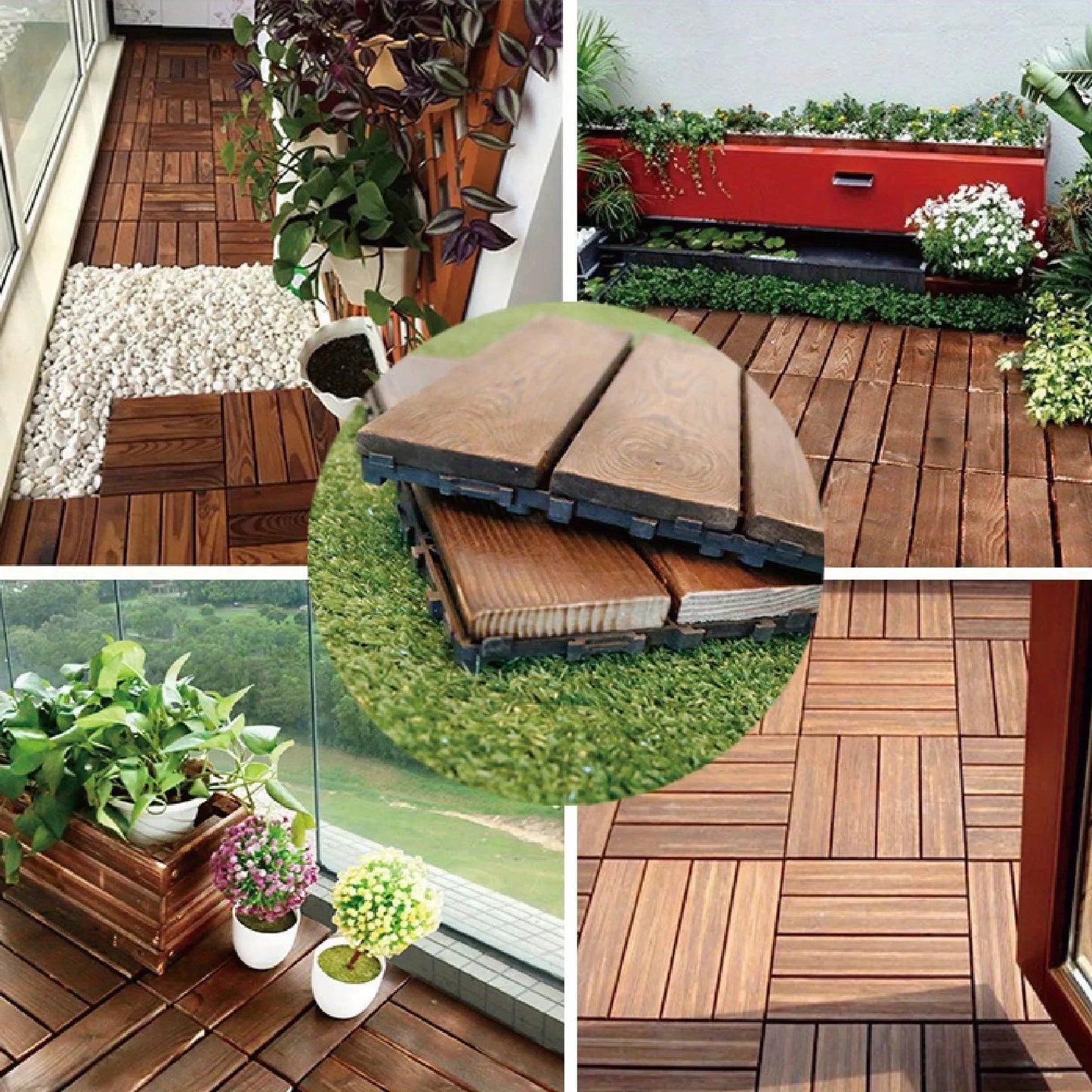 Decoration Of Household Splicing Solid Wood Flooring, Terrace, Courtyard, Outdoor Ground, Balcony Renovation, Solid Wood Floorin A&S Collection