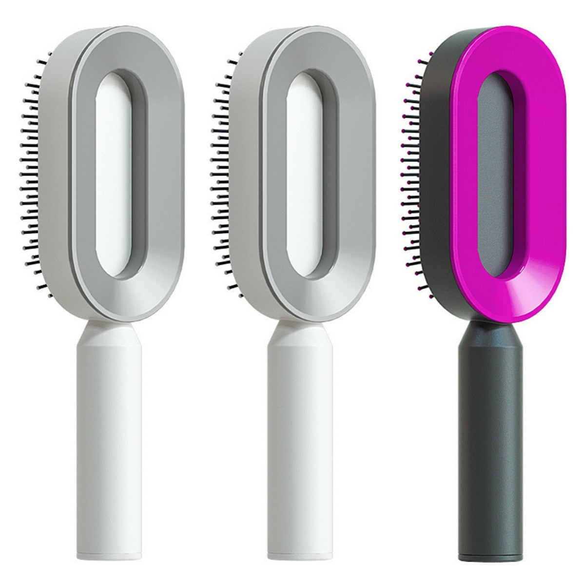 Self Cleaning Hair Brush For Women One-key Cleaning Hair Loss Airbag Massage Scalp Comb Anti-Static Hairbrush CJ