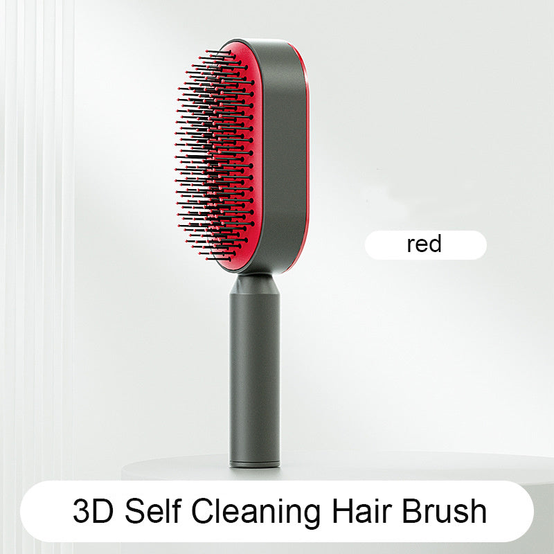 Self Cleaning Hair Brush For Women One-key Cleaning Hair Loss Airbag Massage Scalp Comb Anti-Static Hairbrush CJ
