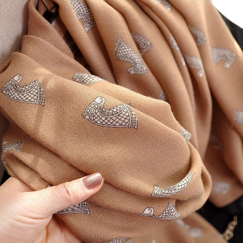 Elegant Korean cotton-hemp scarf with thin, warm neck collar, perfect for high-end spring and autumn style A&S Collection