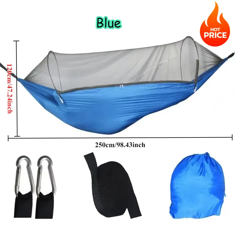 2 Person Outdoor Camping Hammock with Mosquito Net Portable Comfortable Sleeping Tent Hammock Outdoor Furniture Bed A&S Collection