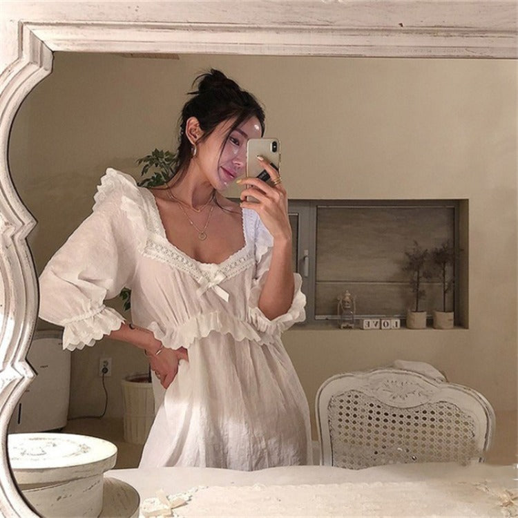 Korean version chic summer new women's foreign trade sexy lace lace home sleeping skirt home clothes wholesale A&S Collection