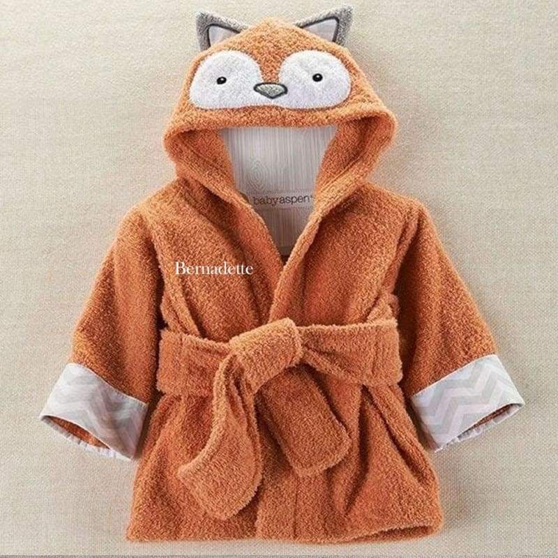 Rub-a-Dub Fox in the Tub Hooded Spa Robe Orange Deianeira