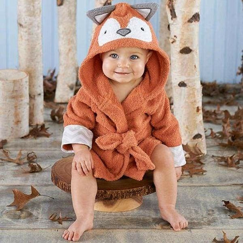 Rub-a-Dub Fox in the Tub Hooded Spa Robe Orange Deianeira