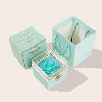 Creative rotating Valentine's Day rose box Chinese Valentine's Day eternal flower proposal ring necklace box A&S Collection