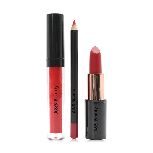 A&S Three-Piece Lipstick Set! 10 (Bundle 8 pcs) Jubilee Beauty