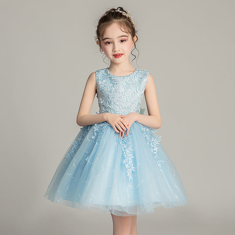Elegant white lace dress with floral embroidery, perfect for special occasions A&S Collection