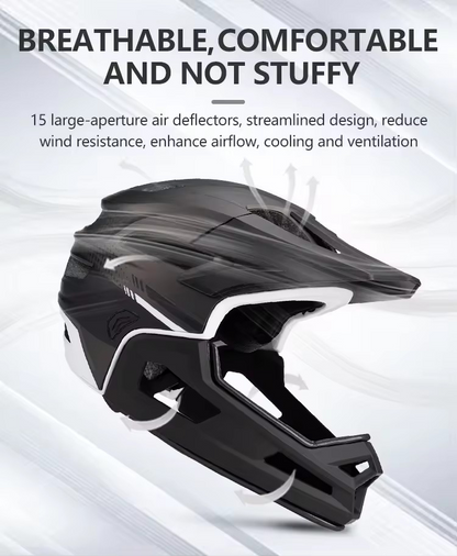 Downhill Cycle MTB Fullface Helmet Detachable Chin Pad Mountain Bike Full Face Helmet For Bike Bicycle Helmet Full Face A&S Collection