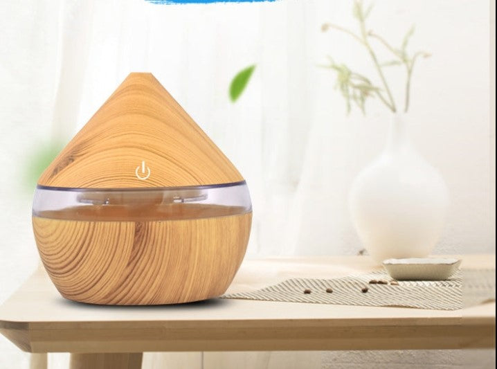 Wood grain essential oil diffuser with LED light, perfect for aromatherapy A&S Collection