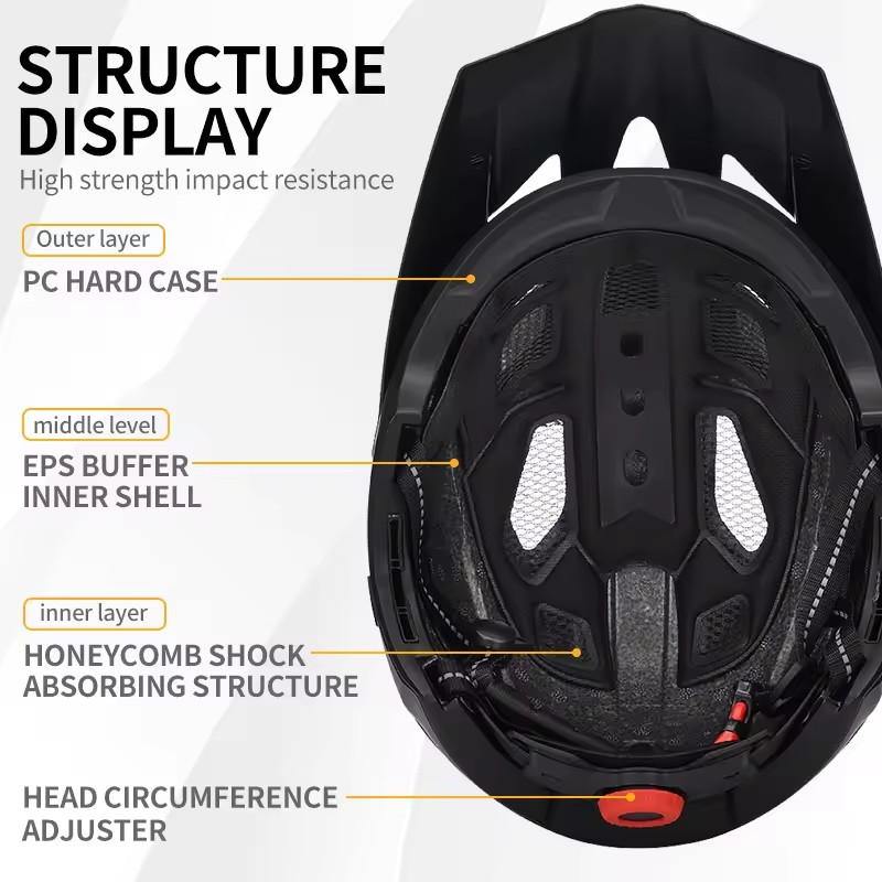 Downhill Cycle MTB Fullface Helmet Detachable Chin Pad Mountain Bike Full Face Helmet For Bike Bicycle Helmet Full Face A&S Collection