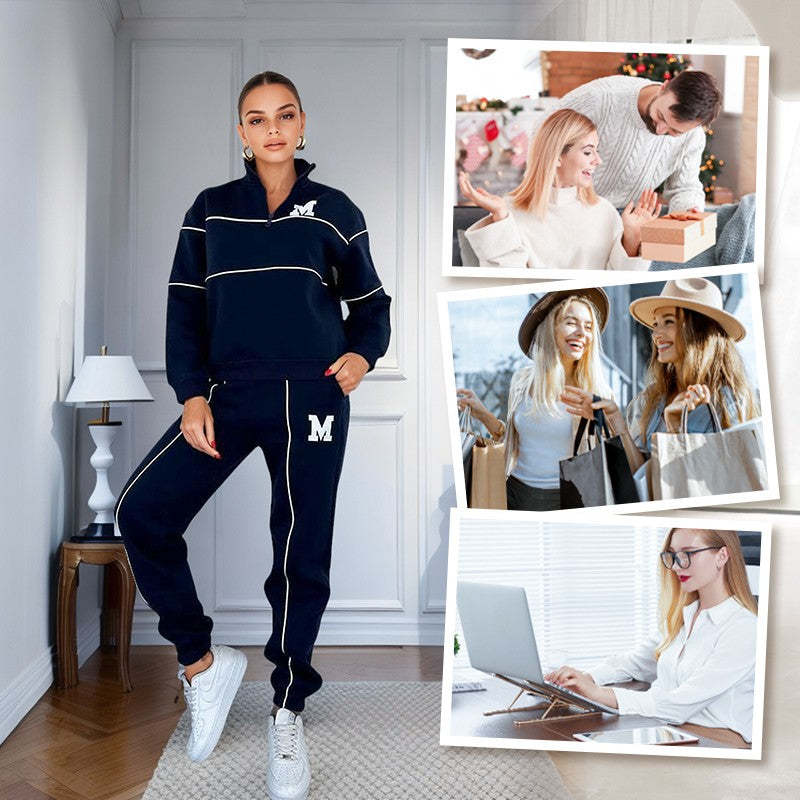 Womens 2 Piece Outfits Lounge Hoodless Pullover Sweatshirt Sweatsuit Sets Sweatshirt Baggy Fashion Sweatpants With Pockets A&S Collection